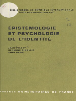 cover image of Épistémologie et psychologie de l'identité